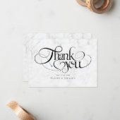 Minimale kalligrafie Hartelijk dank Notitiekaartje (Voorkant / Achterkant in situ)
