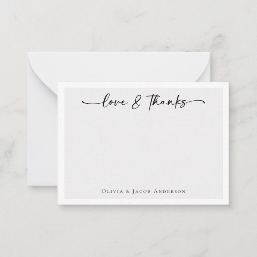 Minimale kalligrafie Hartelijk dank Notitiekaartje (Voorkant)