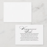 Minimale kalligrafie Honeymoon Wish Informatiekaartje<br><div class="desc">Deze minimalistische kalligrafie-wensenomhullingskaart is perfect voor een eenvoudige bruiloft. Het ontwerp is voorzien van een mooi zwart lettertype voor kalligrafie op een witte achtergrond om uw evenement te verfraaien.</div>