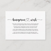Minimale kalligrafie Honeymoon Wish Informatiekaartje (Voorkant)