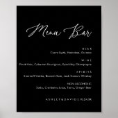 Minimale kalligrafie huwelijksdrankjes Menu bar bo Poster (Voorkant)