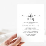 Minimale kalligrafie I Do BBQ Engagement Party Kaart<br><div class="desc">Deze minimalistische kalligrafie "I Do"-uitnodiging van de BBQ-verlovingspartij is perfect voor een feestelijke verlovingspartij,  een repetitief diner,  een parendouche,  na een feestje of een bruiloft. Het eenvoudige en elegante ontwerp kenmerkt klassieke en fancy manuscripttypografie in zwart-wit.</div>