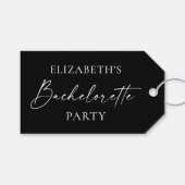 Minimale kalligrafie Ink Bachelorette Black Cadeaulabel (Voorkant (Horizontaal))