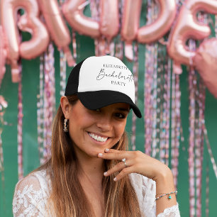 Minimale kalligrafie Ink Bachelorette Party Trucker Pet