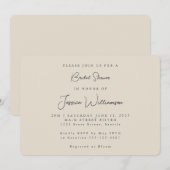 Minimale kalligrafie Ivory Black Vrijgezellenfeest Kaart (Voorkant / Achterkant)