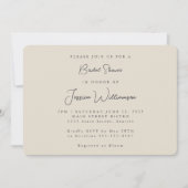 Minimale kalligrafie Ivory Black Vrijgezellenfeest Kaart (Voorkant)