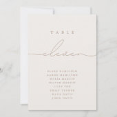 Minimale kalligrafie Ivory Eleven Table Number (Voorkant)