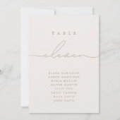 Minimale kalligrafie Ivory Eleven Table Number (Achterkant)