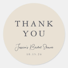 Minimale kalligrafie Ivory Vrijgezellenfeest Harte Ronde Sticker