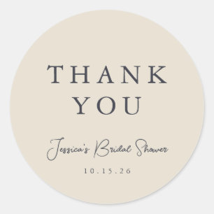 Minimale kalligrafie Ivory Vrijgezellenfeest Harte Ronde Sticker