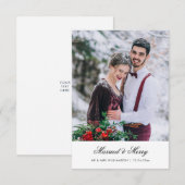 minimale kalligrafie kerst bruiloft aankondiging (Voorkant / Achterkant)