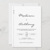 Minimale kalligrafie Korte QR-code voor bruiloft Kaart (Voorkant)