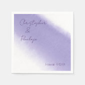 Minimale kalligrafie Lavender Waterverf Wedding Servet (Voorkant)