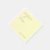 Minimale kalligrafie Licht Geel Weddenschap Servet (Hoek)
