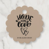 Minimale  kalligrafie met liefde bedankjes labels (Voorkant)