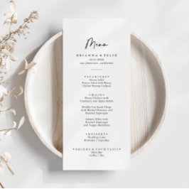 Minimale kalligrafie Modern Elegant Dinner Menu