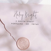 Minimale kalligrafie modern retouradres rubberstempel