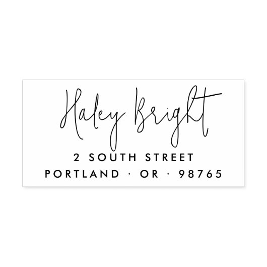 Minimale kalligrafie modern retouradres rubberstempel (Afrduk)