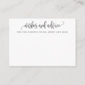 Minimale kalligrafie Nieuwe Ouders wensen en wense Advieskaart (Voorkant)