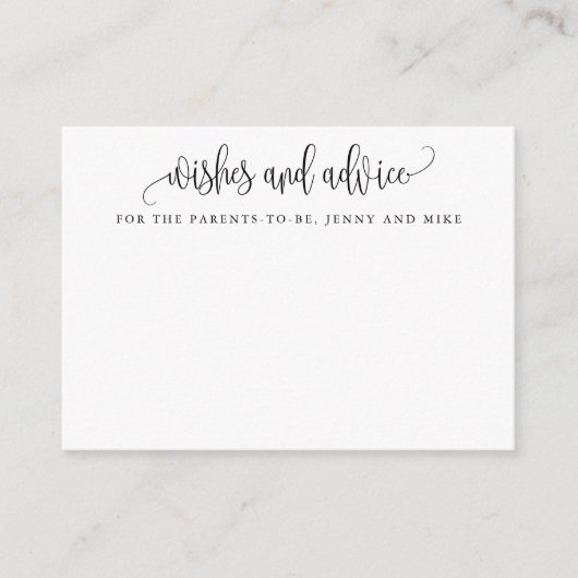 Minimale kalligrafie Nieuwe Ouders wensen en wense Advieskaart (Voorkant)
