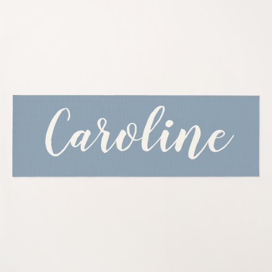 Minimale kalligrafie op maat van Dusty Blue Yogamat (Voorkant (horizontaal))