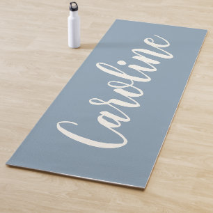 Minimale kalligrafie op maat van Dusty Blue Yogamat