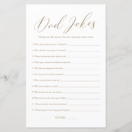 Minimale kalligrafie Pap Jokes Baby shower Game