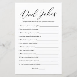 Minimale kalligrafie Pap Jokes Baby shower Game