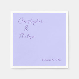 Minimale kalligrafie Periwinkle Travel Weddenschap Servet