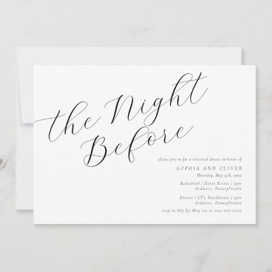 Minimale kalligrafie repetitie met inwendige uitno kaart (Voorkant)