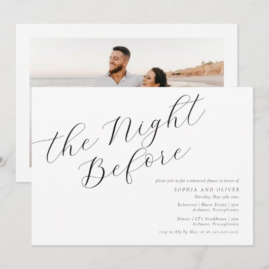 Minimale kalligrafie repetitie met inwendige uitno kaart (Voorkant / Achterkant)