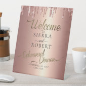 Minimale kalligrafie repetitief binnenwelkomstwoor reclamebord met voetstuk (Insitu)