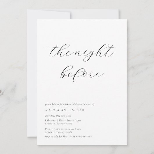 Minimale kalligrafie repetitief diner kaart (Voorkant)