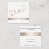 Minimale kalligrafie roos goudliefde hart aanbevelingskaartje (Voorkant / Achterkant)