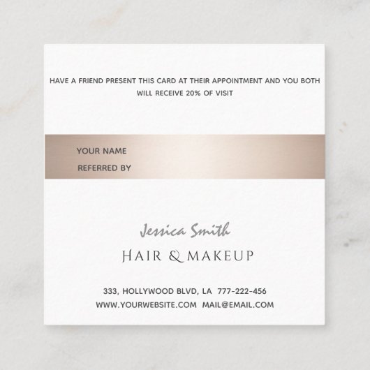 Minimale kalligrafie roos goudliefde hart aanbevelingskaartje (Achterkant)