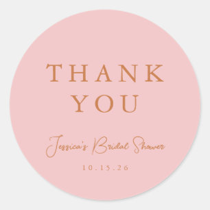 Minimale kalligrafie Roze Bruiloftsdank Je Ronde Sticker