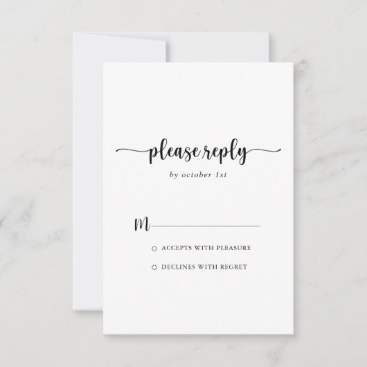 Minimale kalligrafie RSVP (Voorkant)