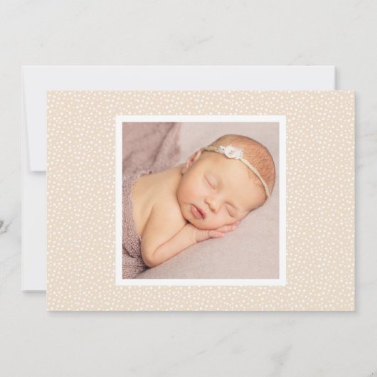 Minimale kalligrafie script baby meisje foto geboo aankondiging (Achterkant)