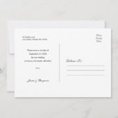 Minimale kalligrafie scriptuur trouwfoto vervaagd save the date (Achterkant)