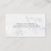 Minimale kalligrafie Silver White Folie Marble Visitekaartje (Achterkant)