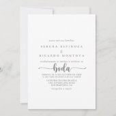 Minimale kalligrafie Spaans zilverhuwelijk  Kaart (Voorkant)
