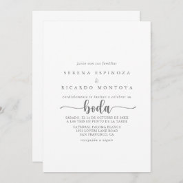 Minimale kalligrafie Spaans zilverhuwelijk  Kaart