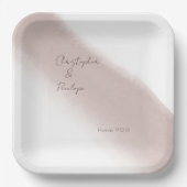 Minimale kalligrafie Stustroze Waterverf Papieren Bordje (Voorkant)