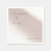 Minimale kalligrafie Stustroze Waterverf Servet (Voorkant)