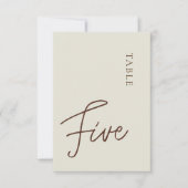 Minimale kalligrafie Tabel 5 Tabelnummer Kaart (Voorkant)