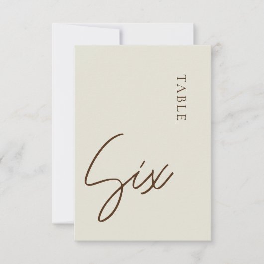 Minimale kalligrafie Tabel 6 Tabelnummer Kaart (Voorkant)