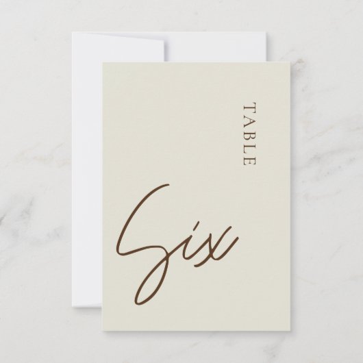 Minimale kalligrafie Tabel 6 Tabelnummer Kaart (Achterkant)