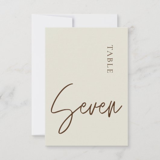 Minimale kalligrafie Tabel 7 Tabelnummer Kaart (Voorkant)