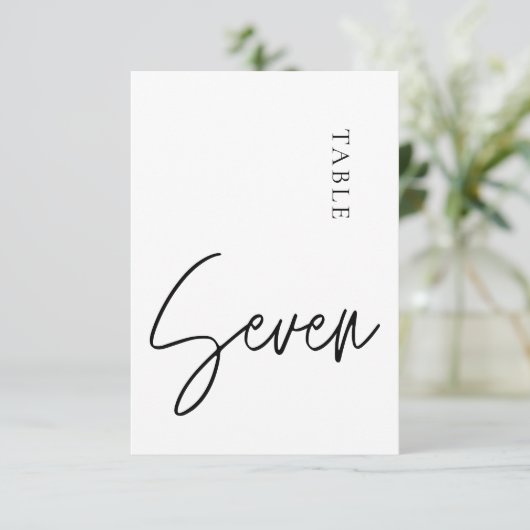 Minimale kalligrafie Tabel 7 Tabelnummer Kaart (Staand voorkant)