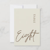 Minimale kalligrafie Tabel acht Tabelnummer Kaart (Voorkant)
